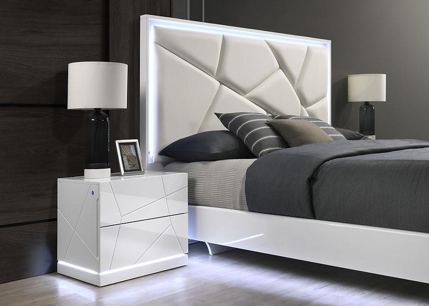 Lana White Platform Bedroom Set by New Era Innovations at Eve Furniture