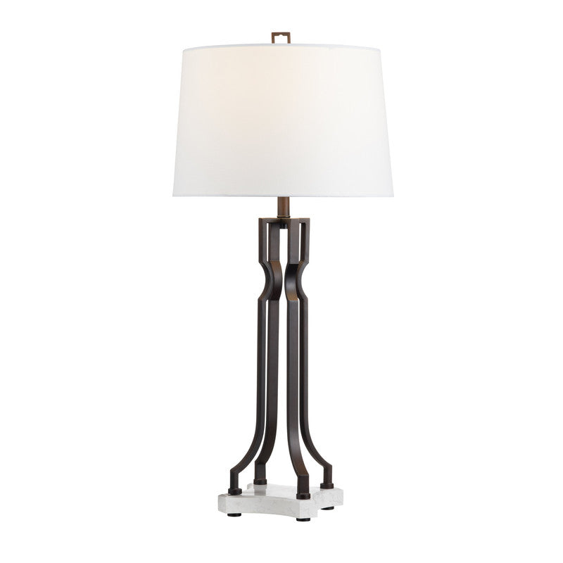 Lancaster Dark Bronze/White Table Lamp by Crestview at Eve Furniture