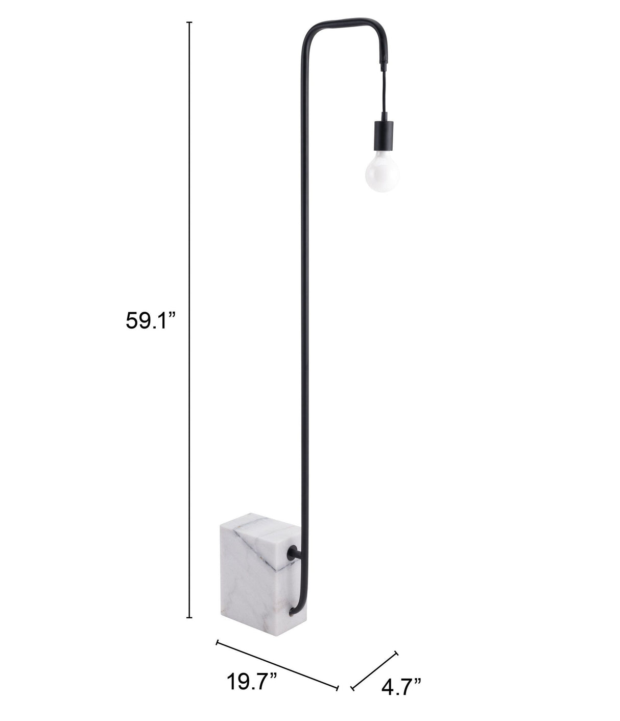 Lancia Floor Lamp Black by Zuomod at Eve Furniture
