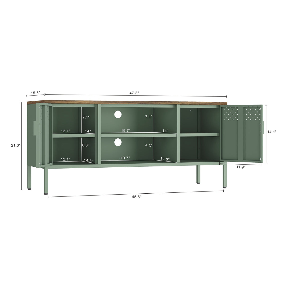 Landen 47" TV Stand in Green by Manhattan Comfort at Eve Furniture