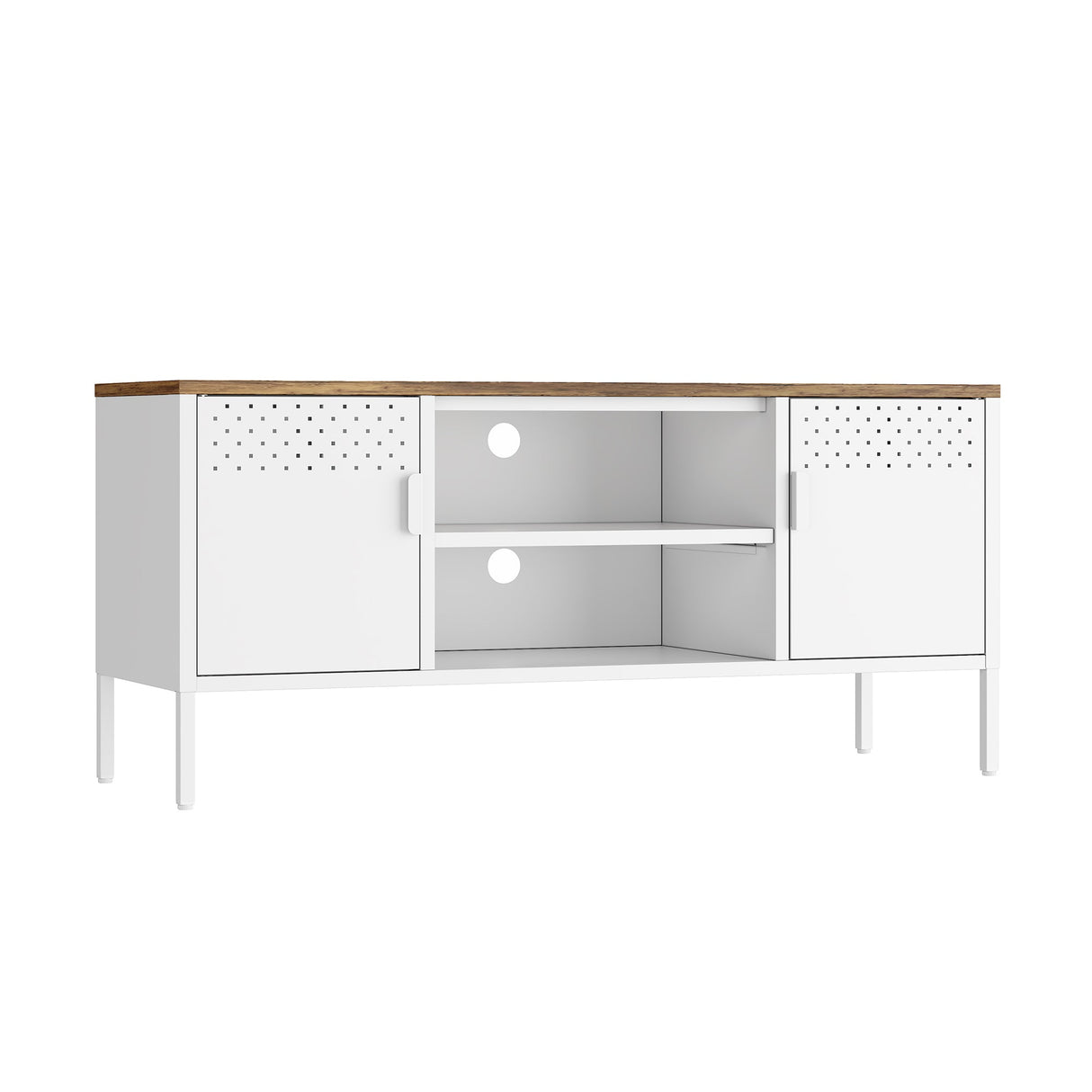 Landen 47" TV Stand in White by Manhattan Comfort at Eve Furniture