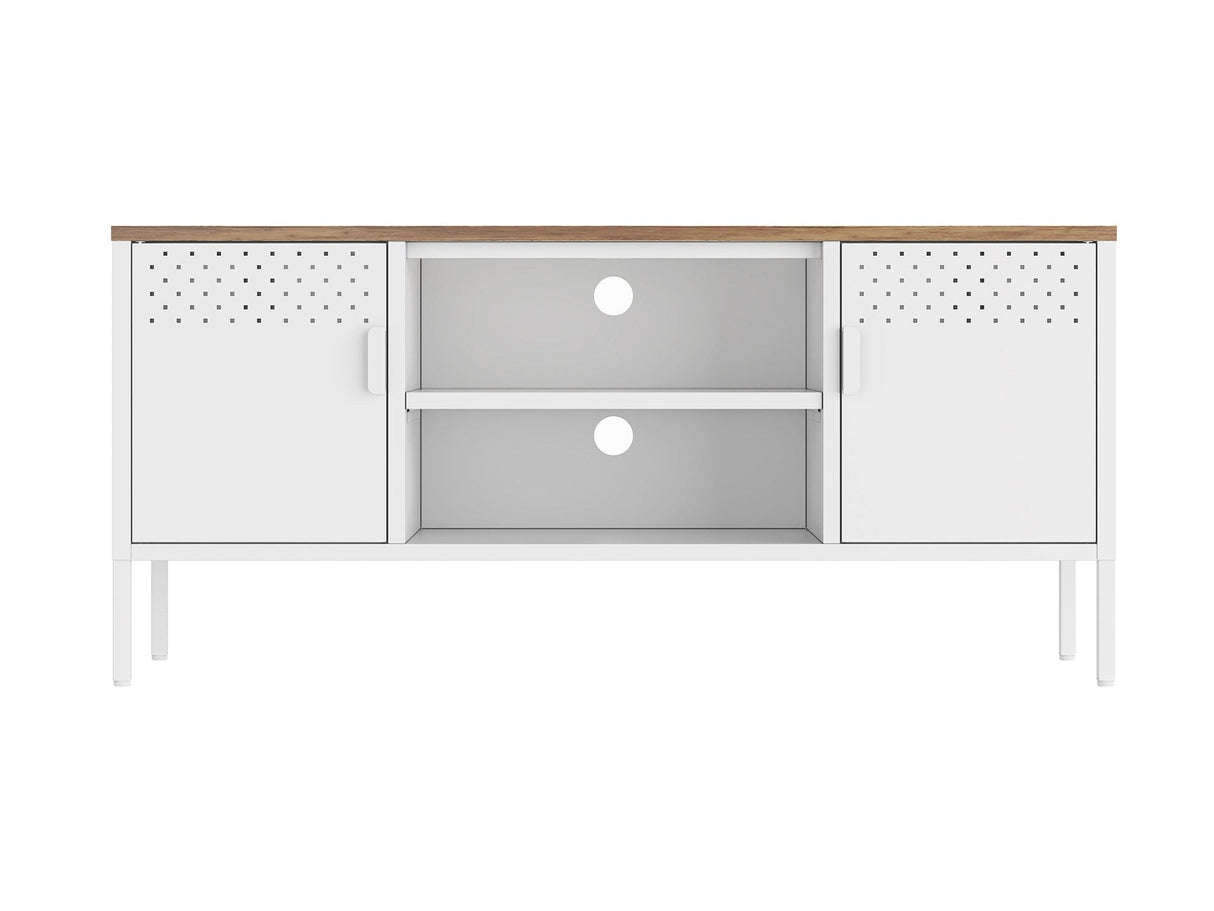 Landen 47" TV Stand in White by Manhattan Comfort at Eve Furniture