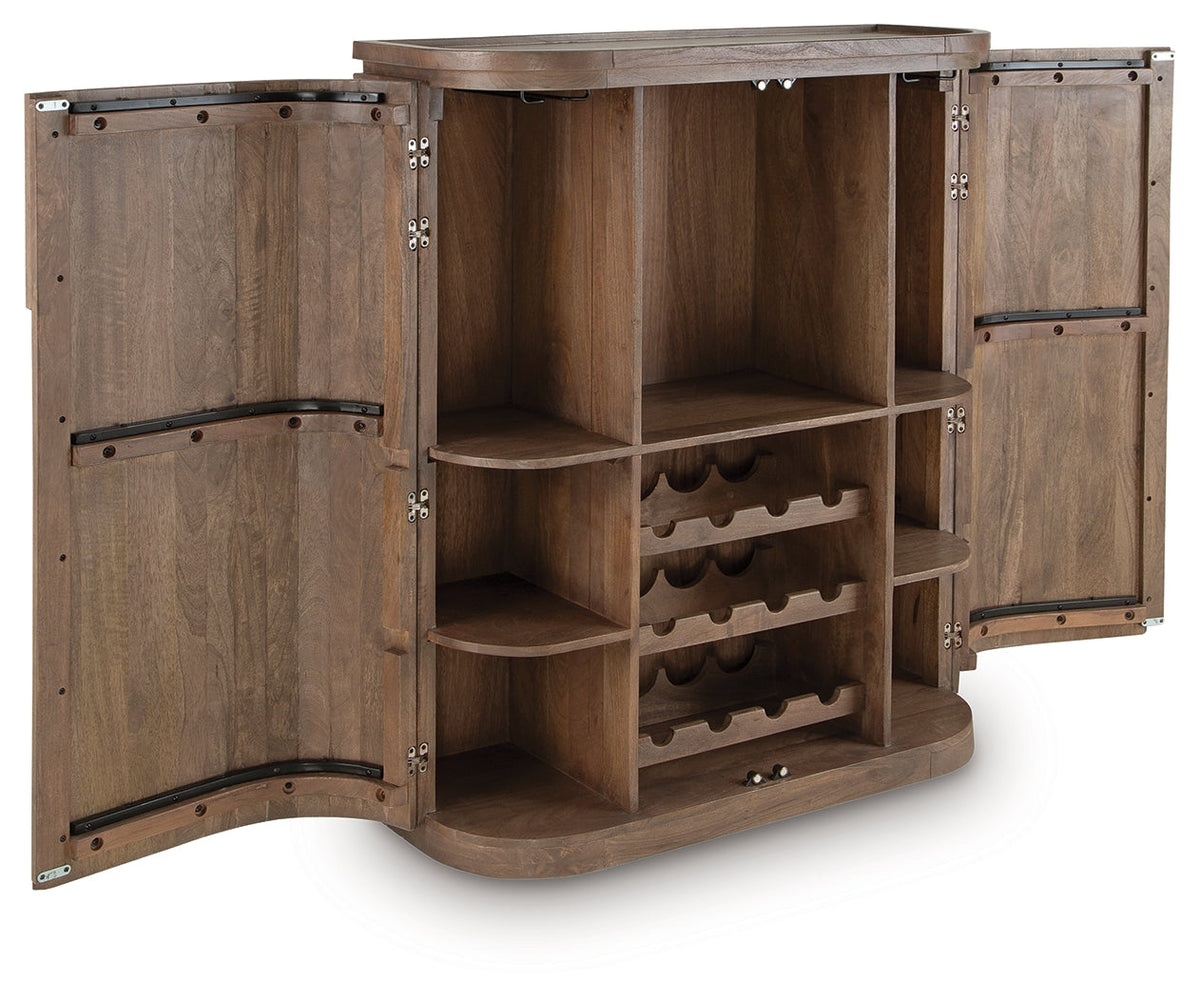 Landermont Medium Brown Bar Cabinet by Ashley at Eve Furniture