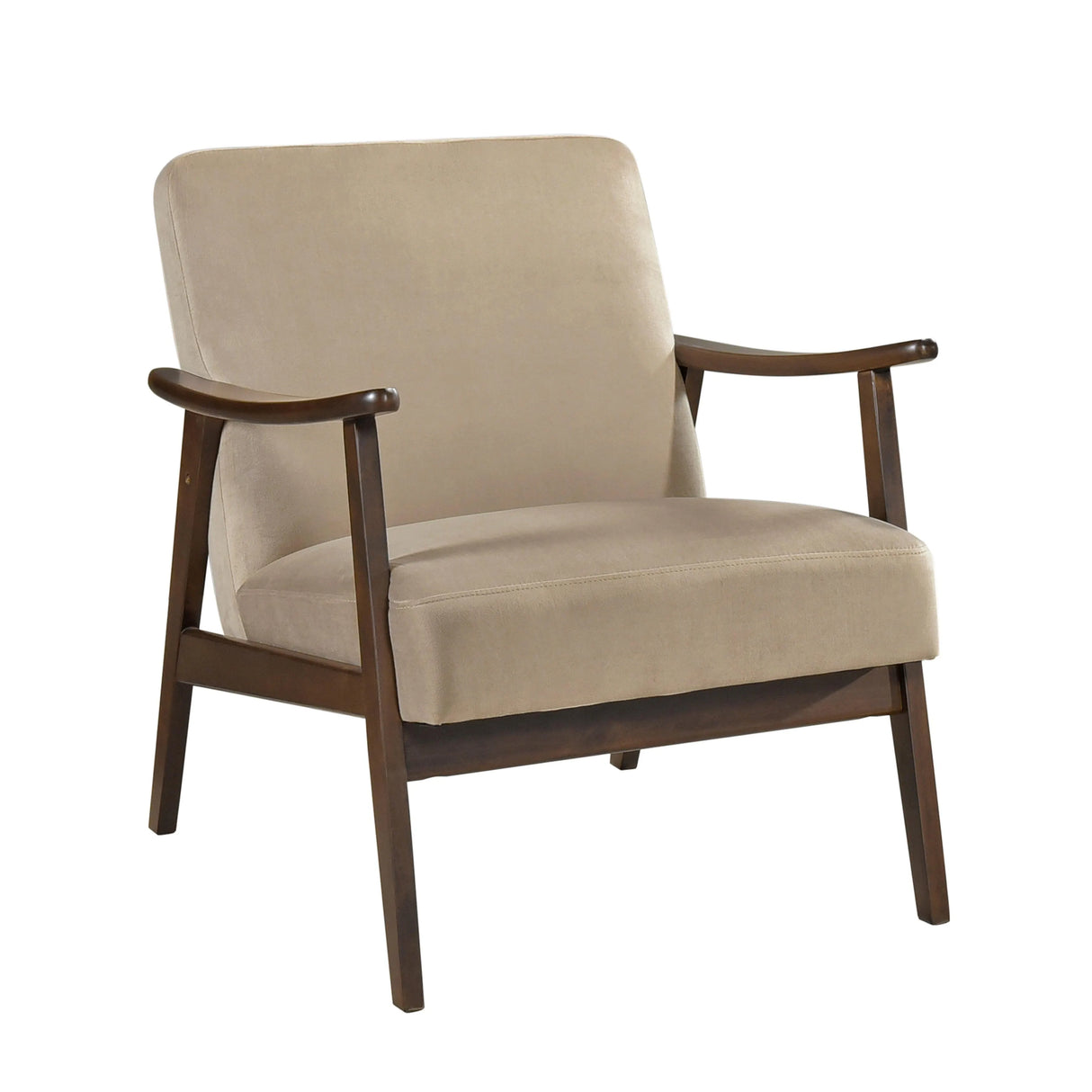Landers Light Brown Velvet Accent Chair by Homelegance at Eve Furniture