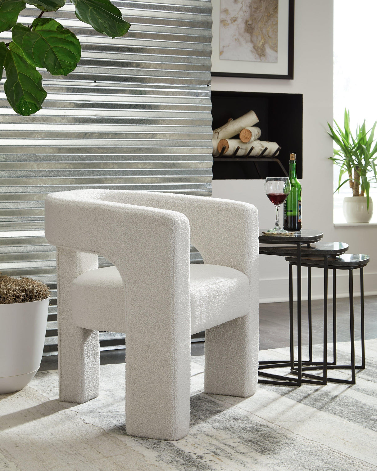 Landick Ivory Accent Chair by Ashley at Eve Furniture