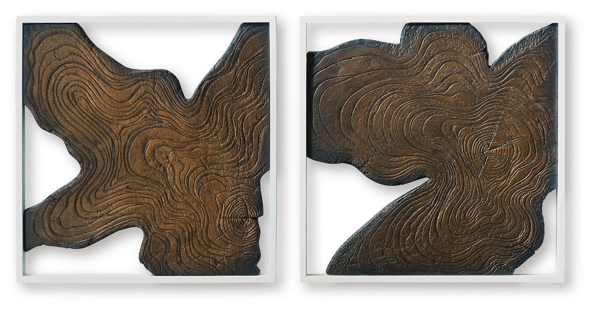 Landley Brown/White Wall Decor, Set of 2 by Ashley at Eve Furniture