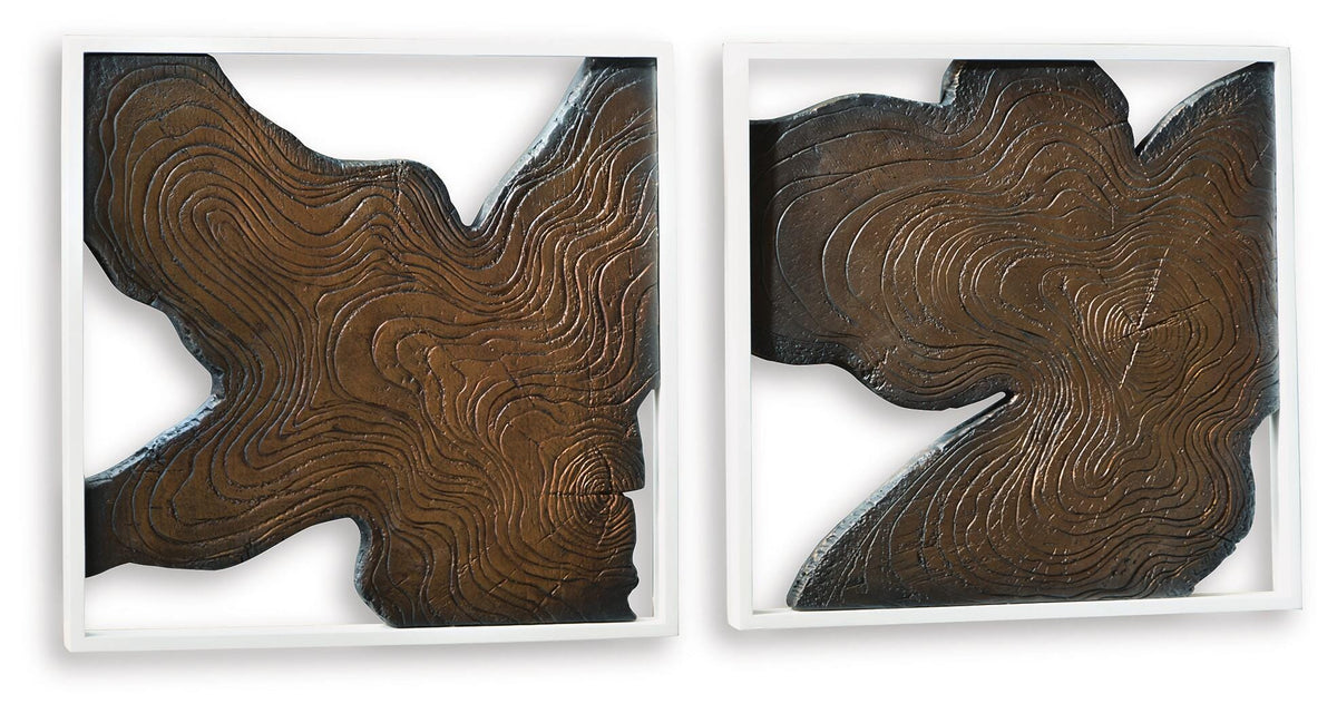 Landley Brown/White Wall Decor, Set of 2 by Ashley at Eve Furniture