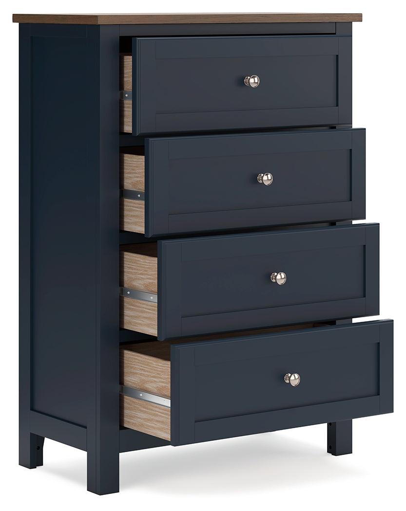 Landocken Brown/Blue Chest of Drawers by Ashley at Eve Furniture