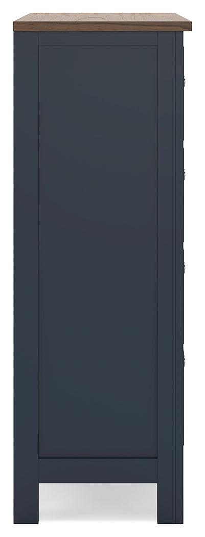 Landocken Brown/Blue Chest of Drawers by Ashley at Eve Furniture