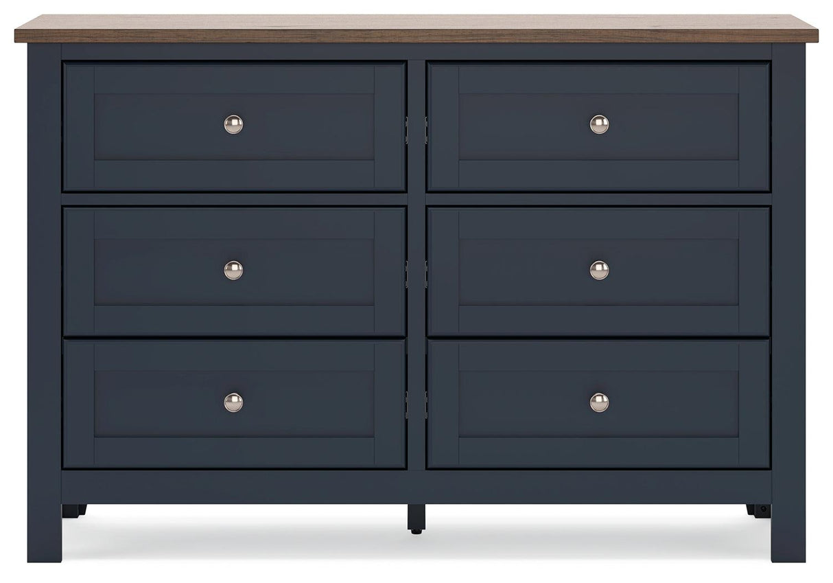 Landocken Brown/Blue Dresser by Ashley at Eve Furniture