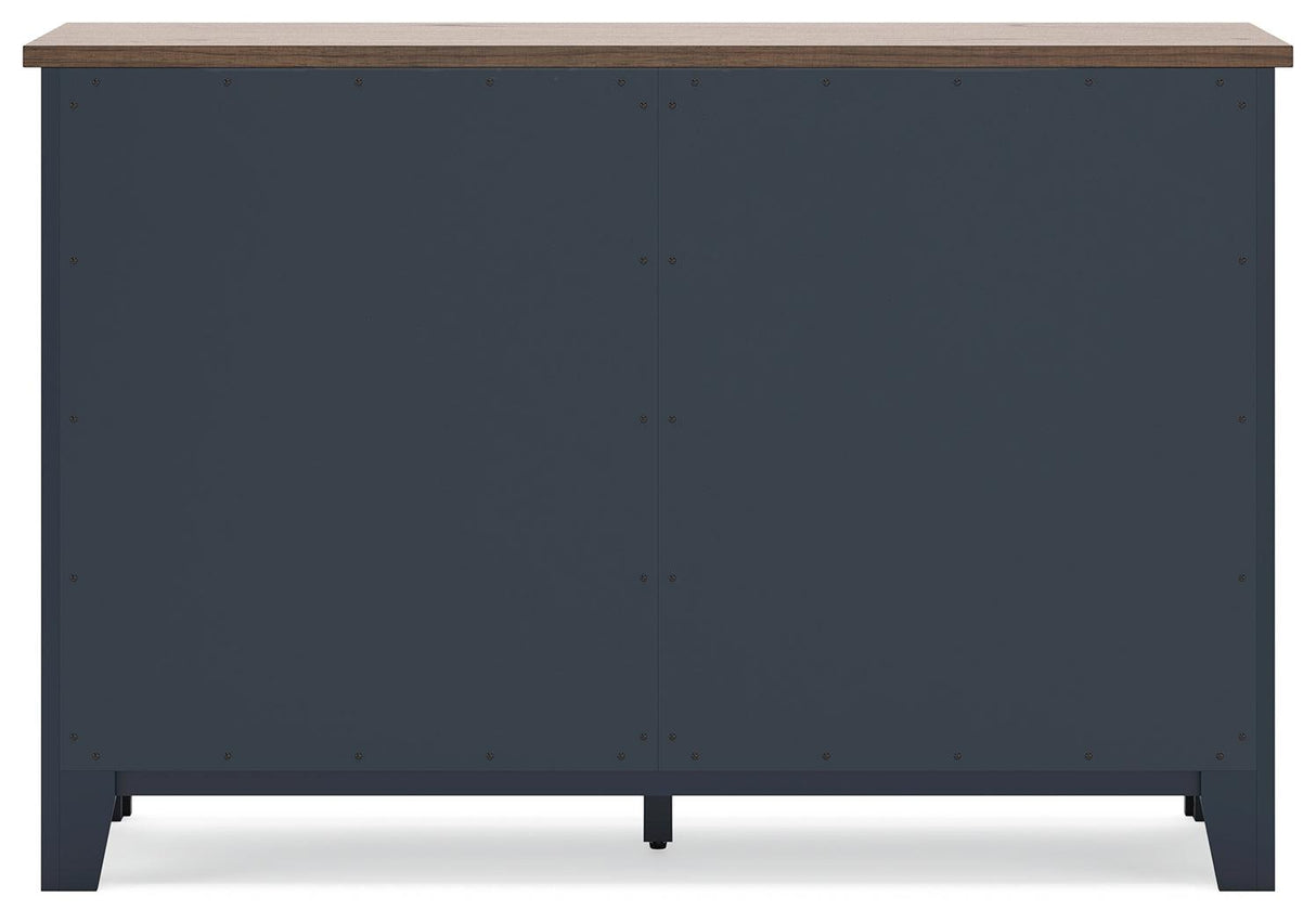 Landocken Brown/Blue Dresser by Ashley at Eve Furniture