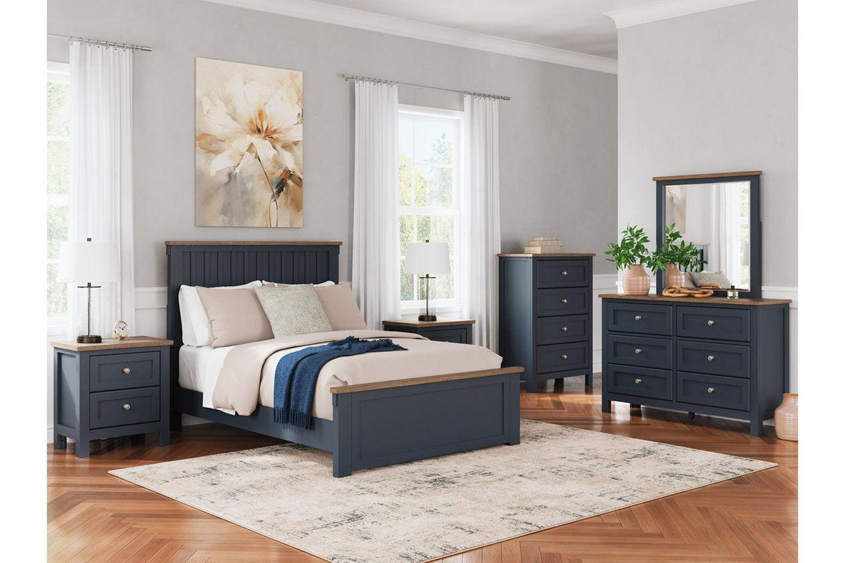 Landocken Brown/Blue Full Panel Bed by Ashley at Eve Furniture