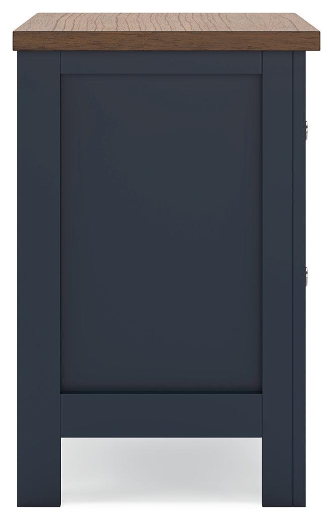 Landocken Brown/Blue Nightstand by Ashley at Eve Furniture