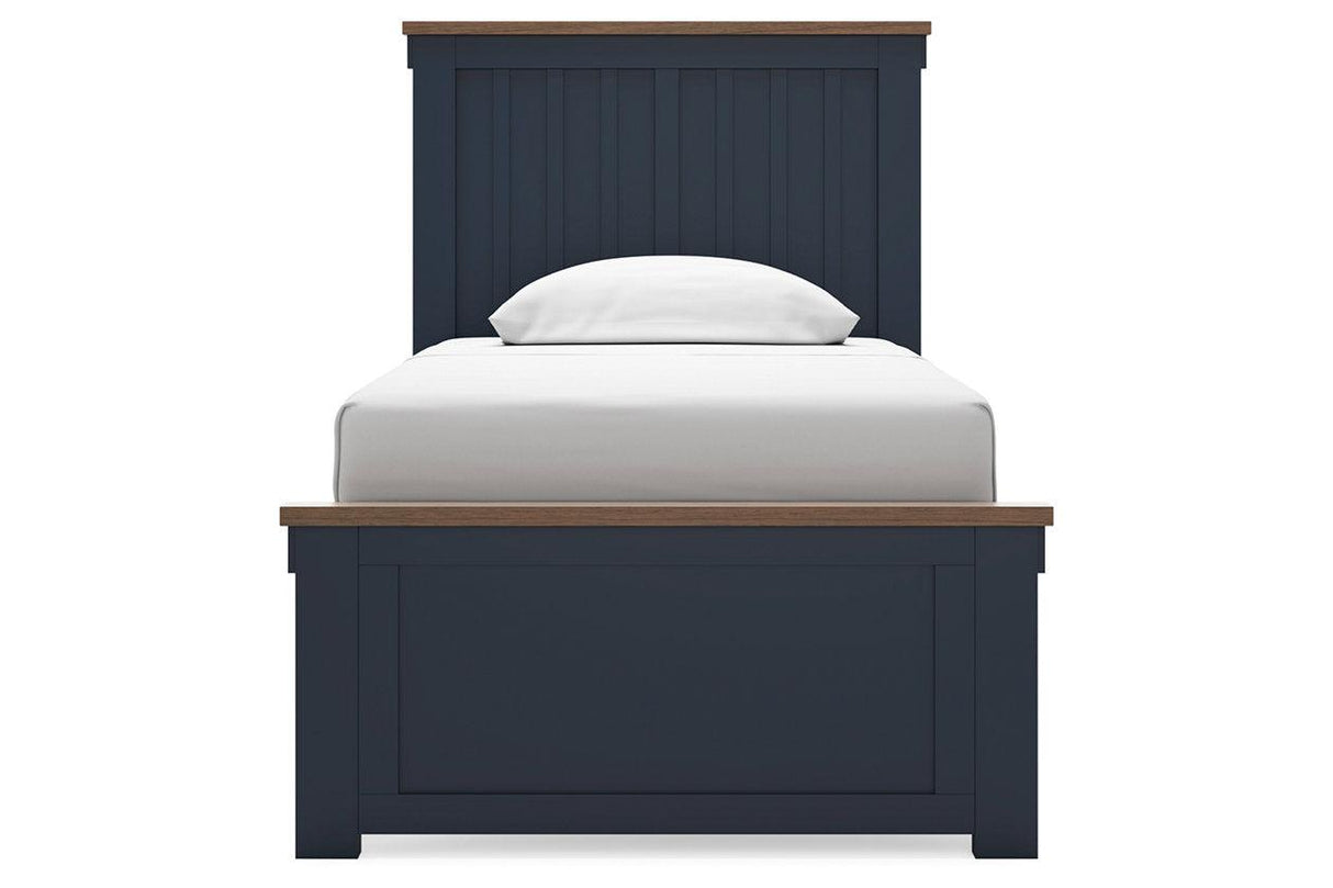Landocken Brown/Blue Twin Panel Bed by Ashley at Eve Furniture