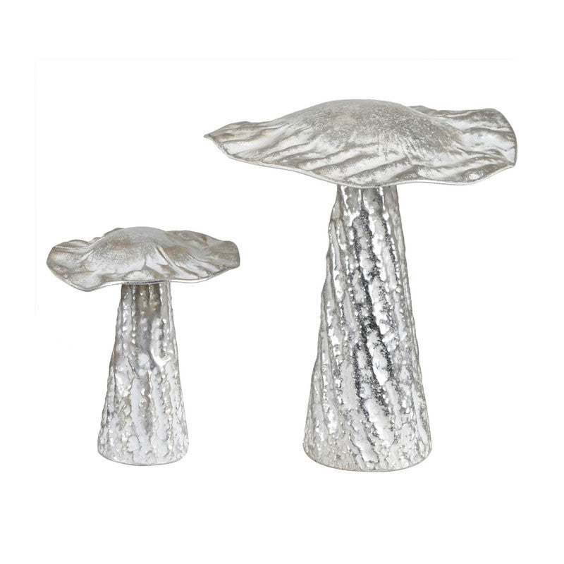 Landon Silver 2 Piece Mushroom Sculptures by Crestview at Eve Furniture