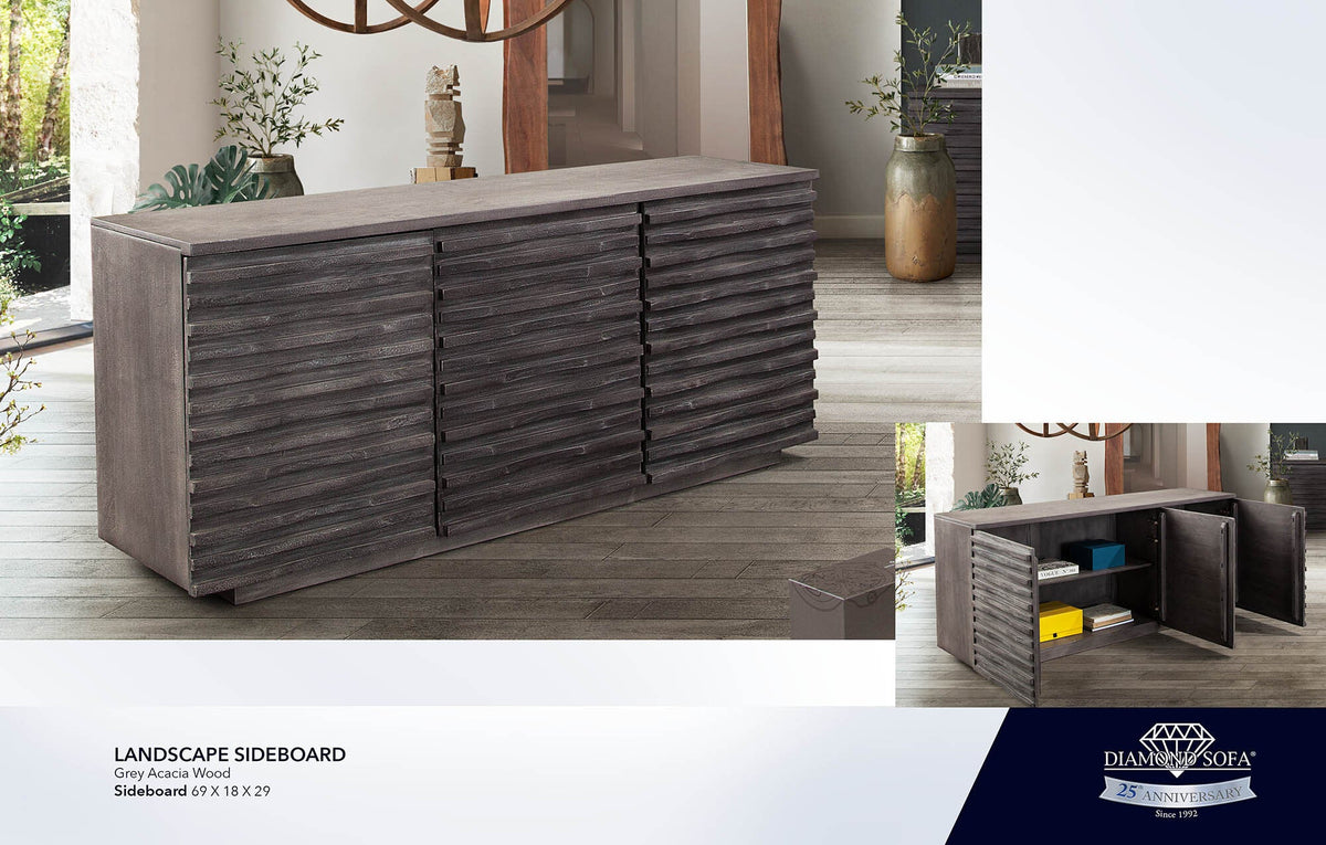 Landscape Espresso Grey Acacia Sideboard by Diamond Sofa at Eve Furniture