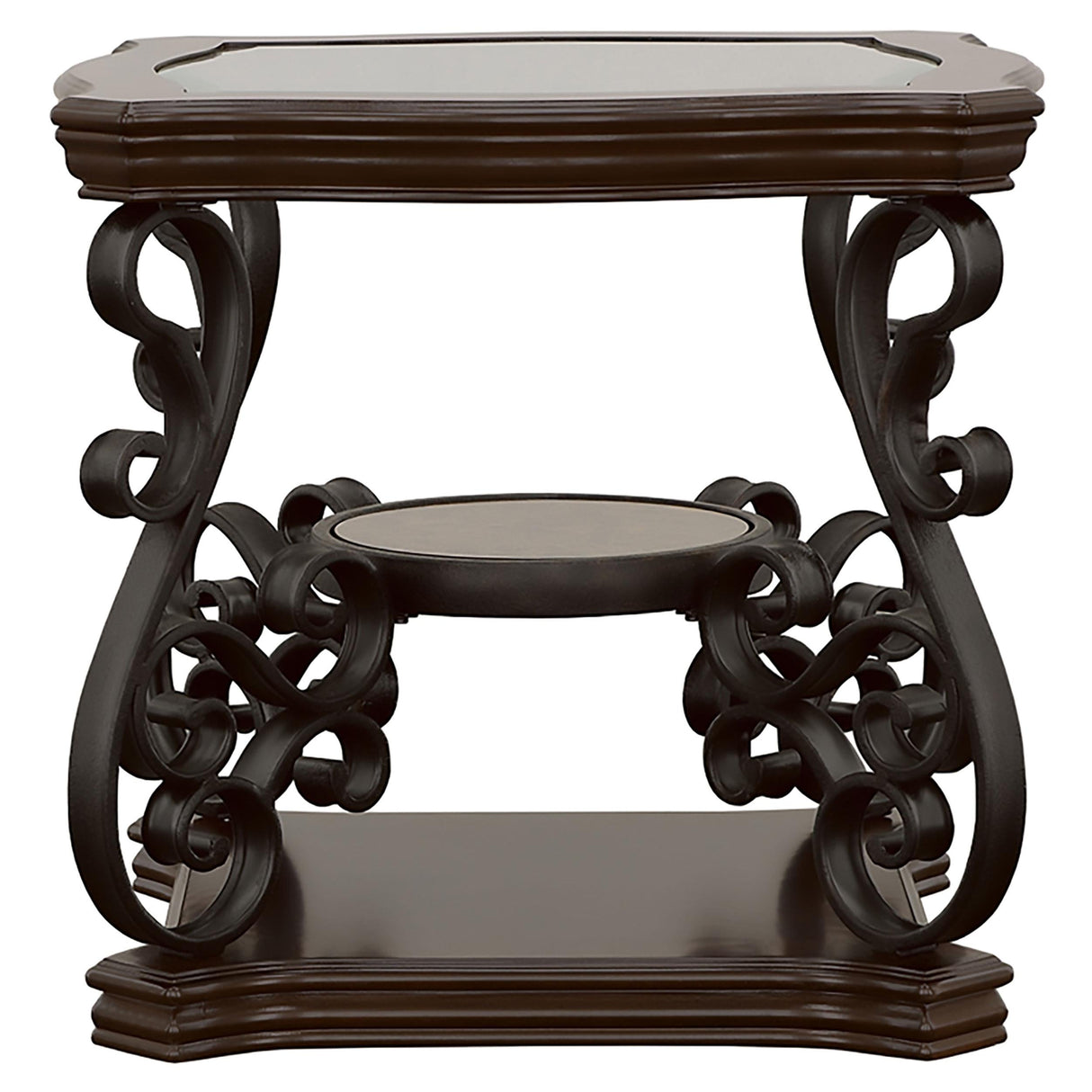 Laney Dark Merlot 2-Piece Glass Top Coffee and End Table Set by Coaster at Eve Furniture