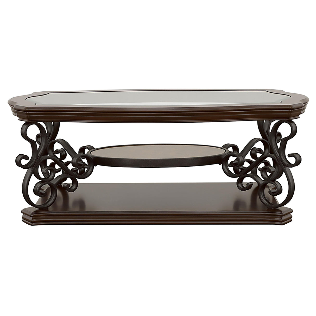 Laney Dark Merlot 2-Piece Glass Top Coffee and End Table Set by Coaster at Eve Furniture