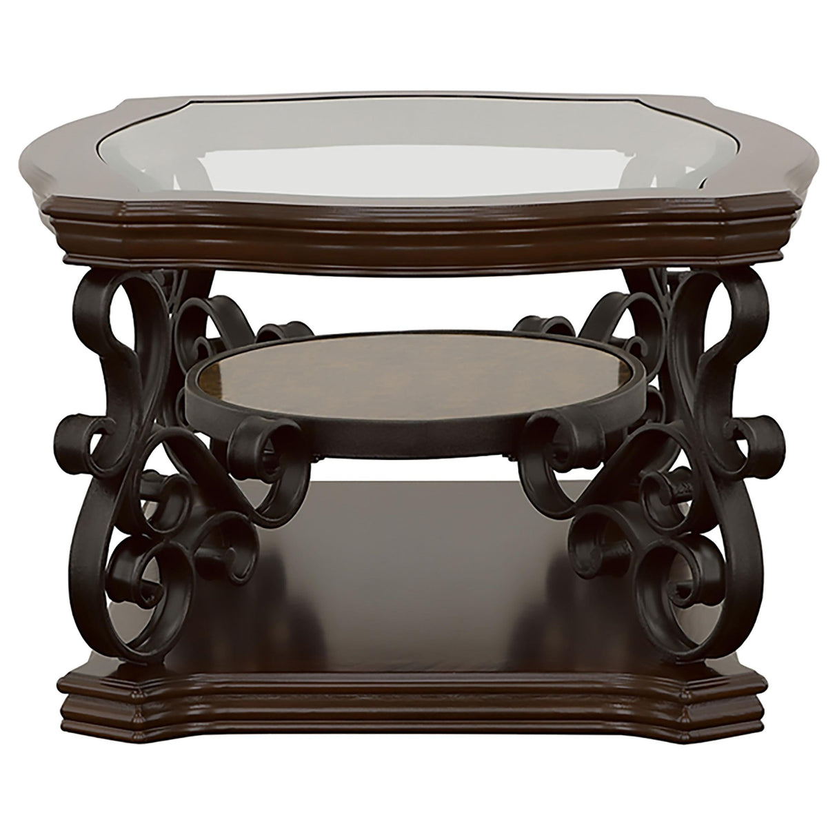 Laney Dark Merlot 3-Piece Glass Top Coffee and End Table Set by Coaster at Eve Furniture