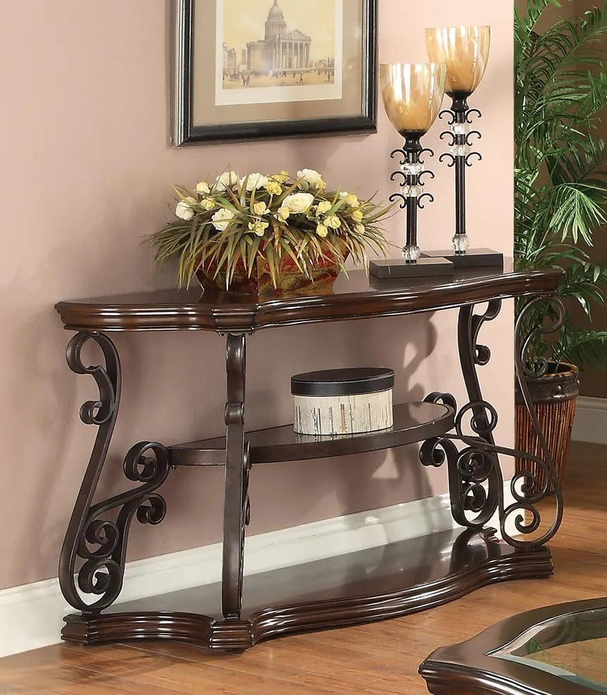 Laney Deep Merlot/Clear Sofa Table by Coaster at Eve Furniture