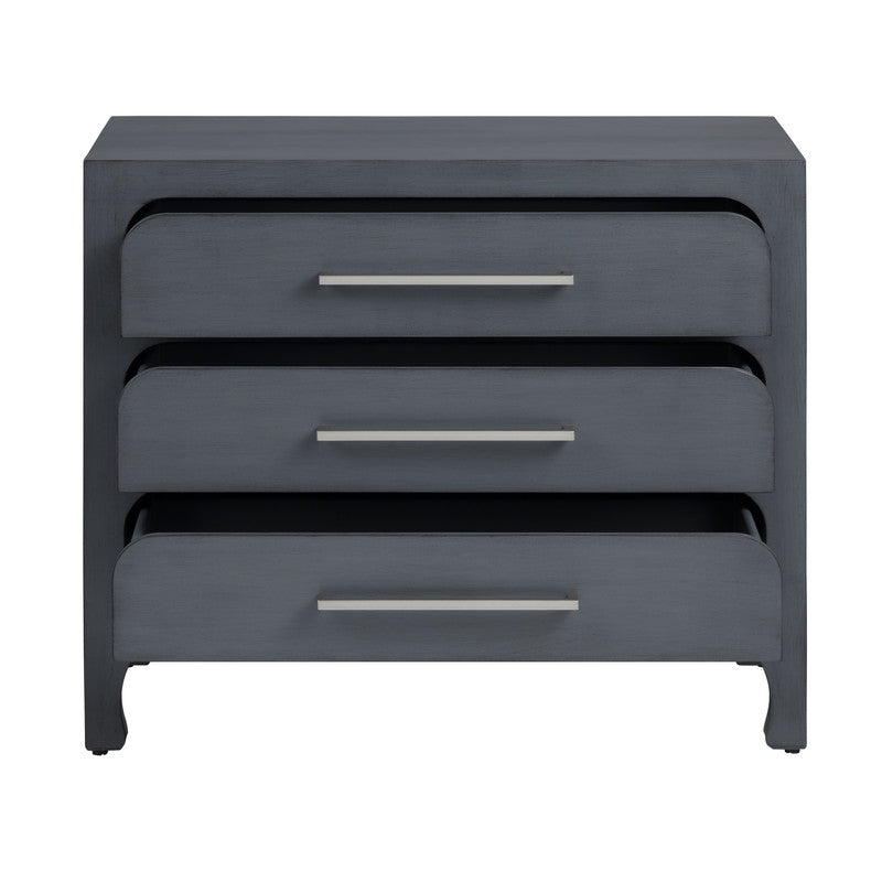 Langford Blue Three-Drawer Chest by Crestview at Eve Furniture