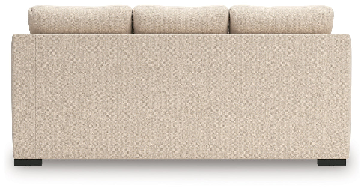 Lango Jute Queen Sofa RAF Chaise Sleeper by Ashley at Eve Furniture