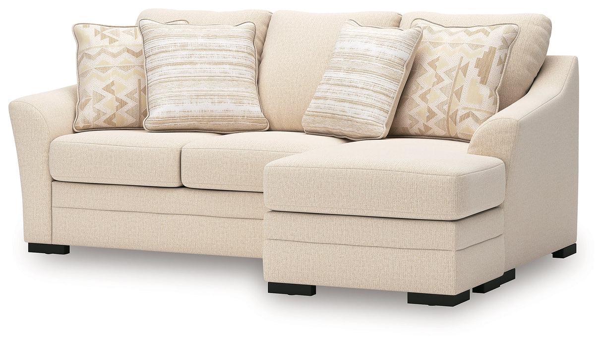 Lango Jute Queen Sofa RAF Chaise Sleeper by Ashley at Eve Furniture