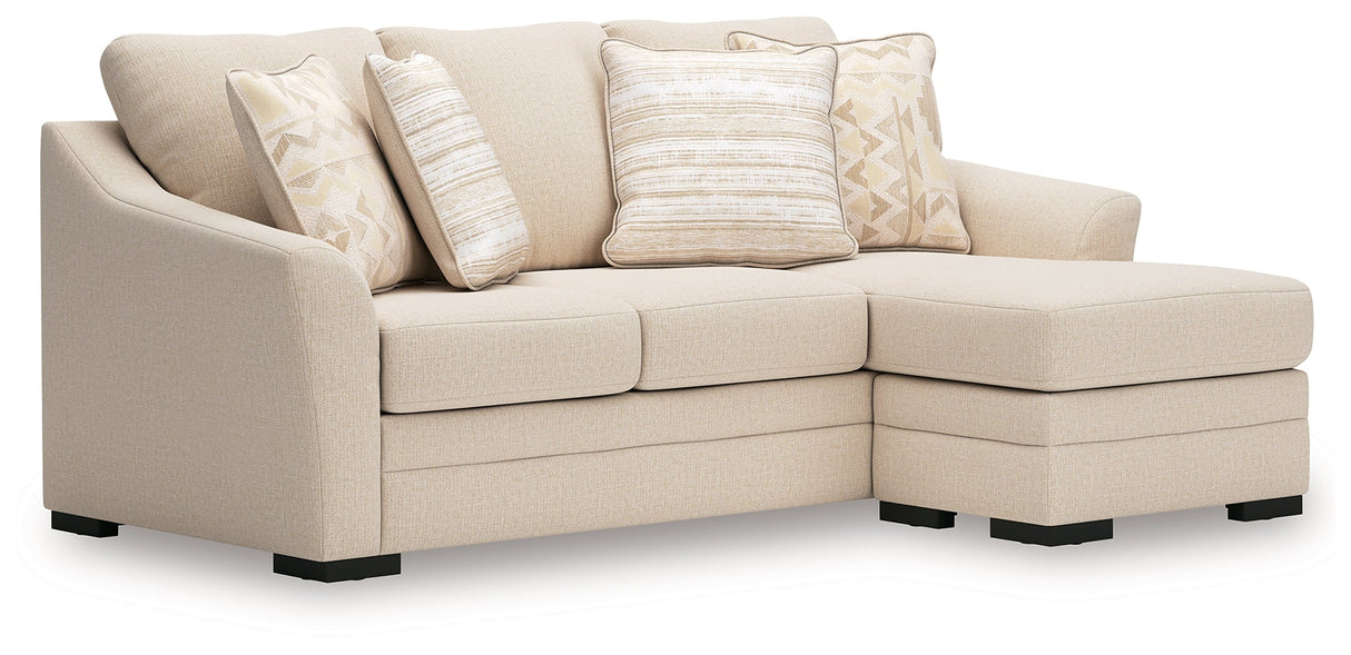 Lango Jute Queen Sofa RAF Chaise Sleeper by Ashley at Eve Furniture