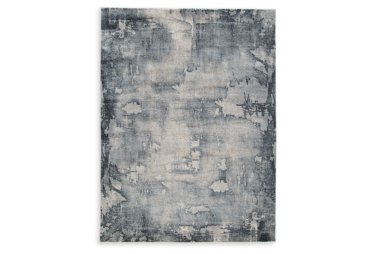 Langrich Blue/Gray/Cream Large Rug by Ashley at Eve Furniture