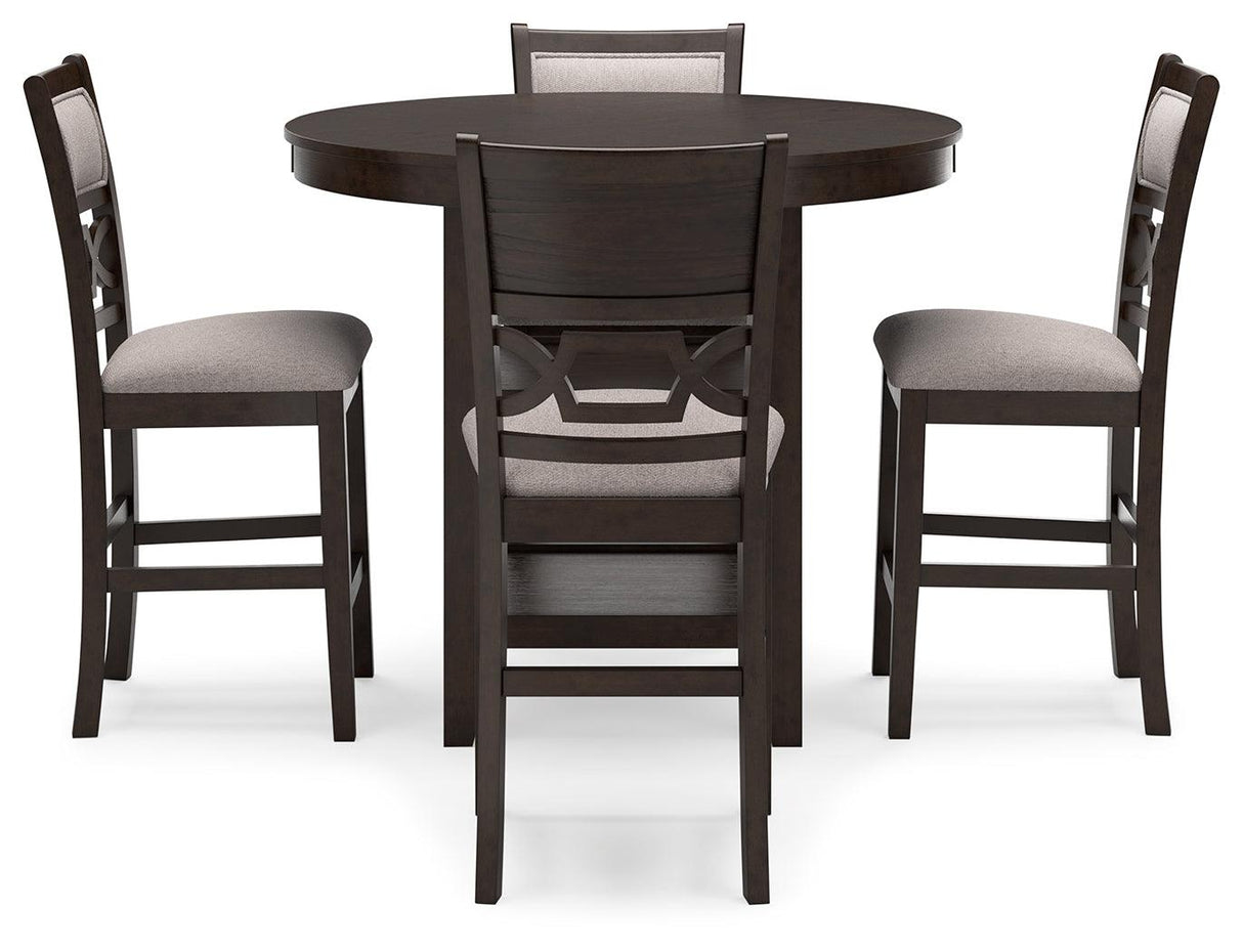 Langwest Brown Counter Height Dining Table and 4 Barstools by Ashley at Eve Furniture