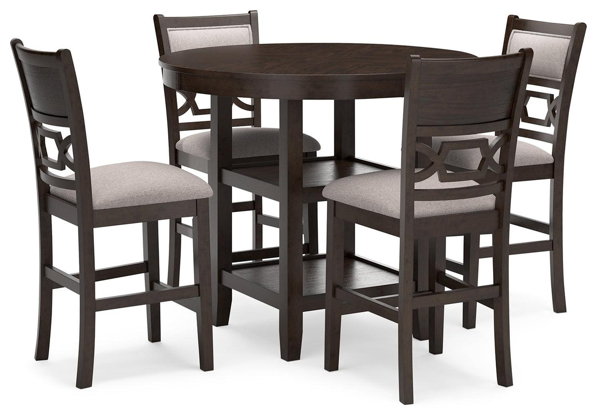 Langwest Brown Counter Height Dining Table and 4 Barstools by Ashley at Eve Furniture