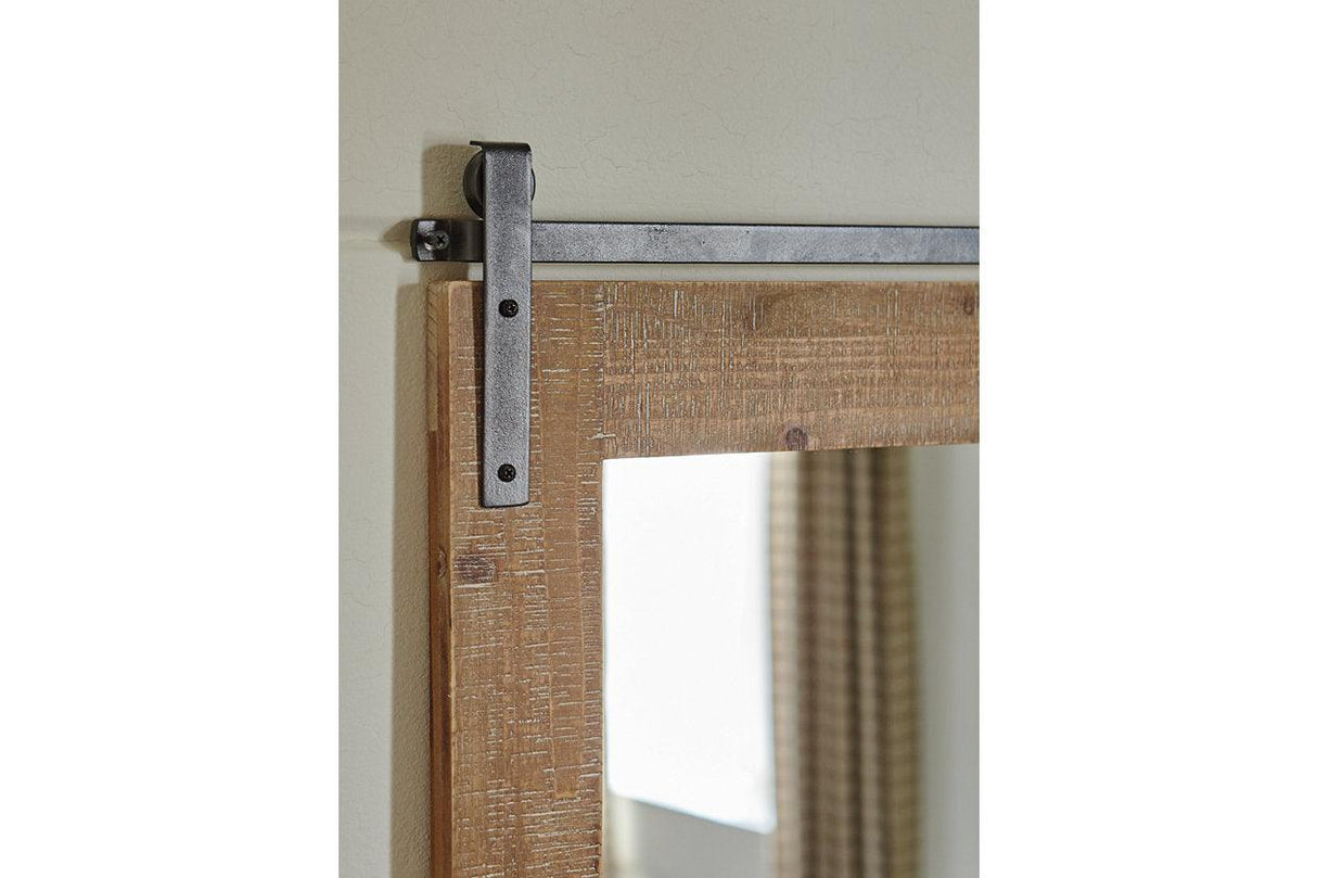 Lanie Antique Brown Accent Mirror by Ashley at Eve Furniture