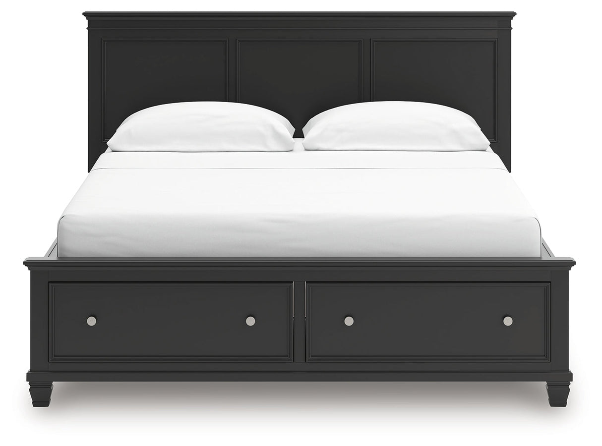 Lanolee Black California King Panel Storage Bed by Ashley at Eve Furniture
