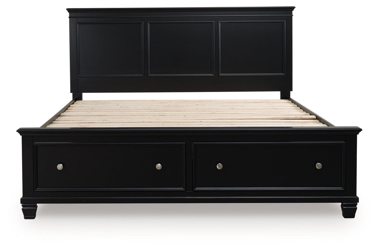 Lanolee Black King Panel Storage Bed by Ashley at Eve Furniture