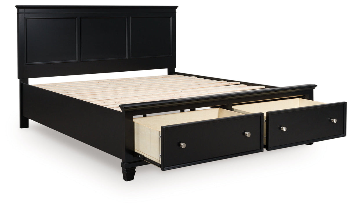 Lanolee Black King Panel Storage Bed by Ashley at Eve Furniture