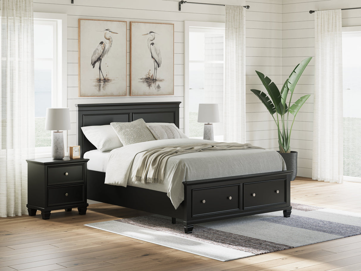 Lanolee Black Queen Panel Storage Bed by Ashley at Eve Furniture