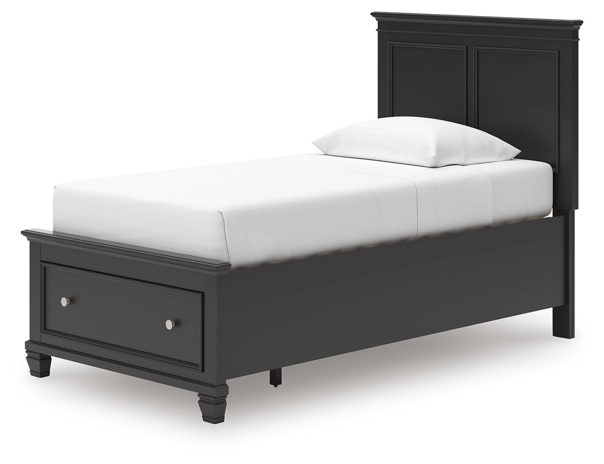 Lanolee Black Twin Panel Storage Bed by Ashley at Eve Furniture