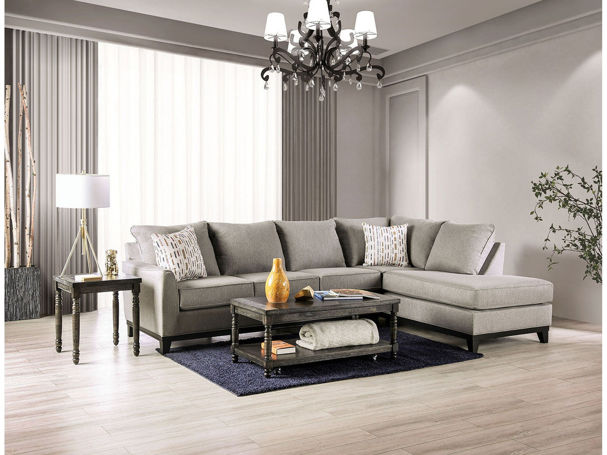Lantwit Light Gray Sectional by Furniture of America at Eve Furniture