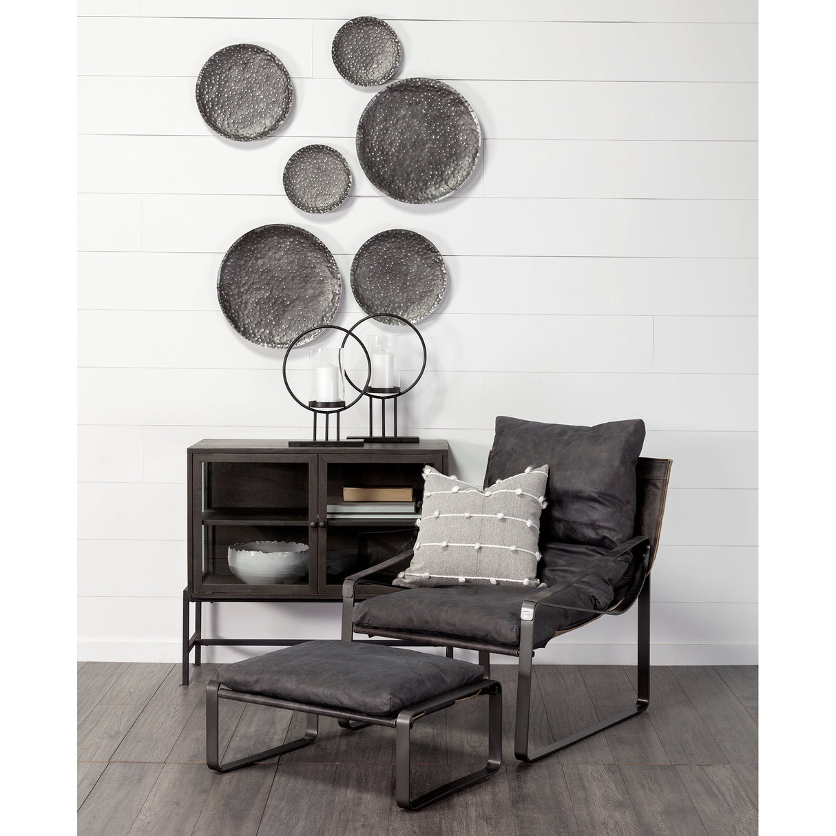 Lanx Set of 3 Decorative Black/Grey Metal Plates by Mercana at Eve Furniture