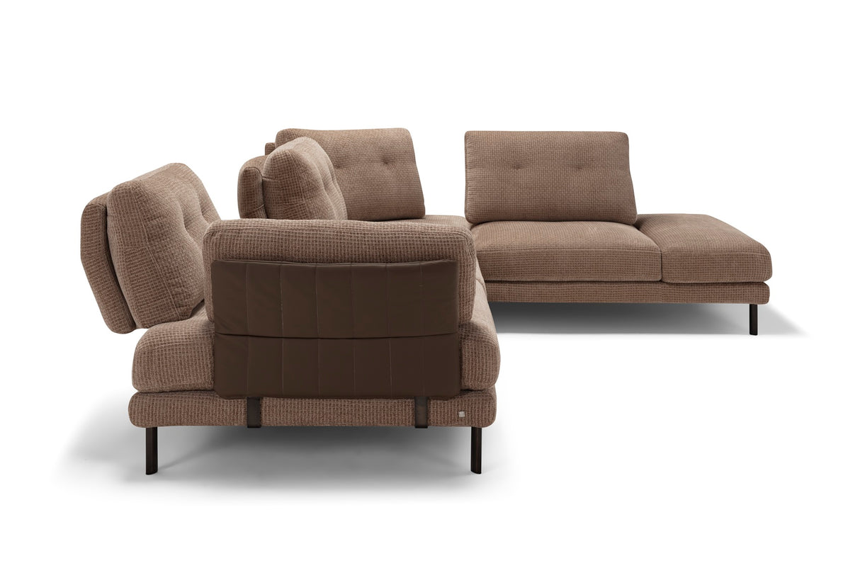 Lara Sectional in Fabric & Leather by ESF Furniture at Eve Furniture