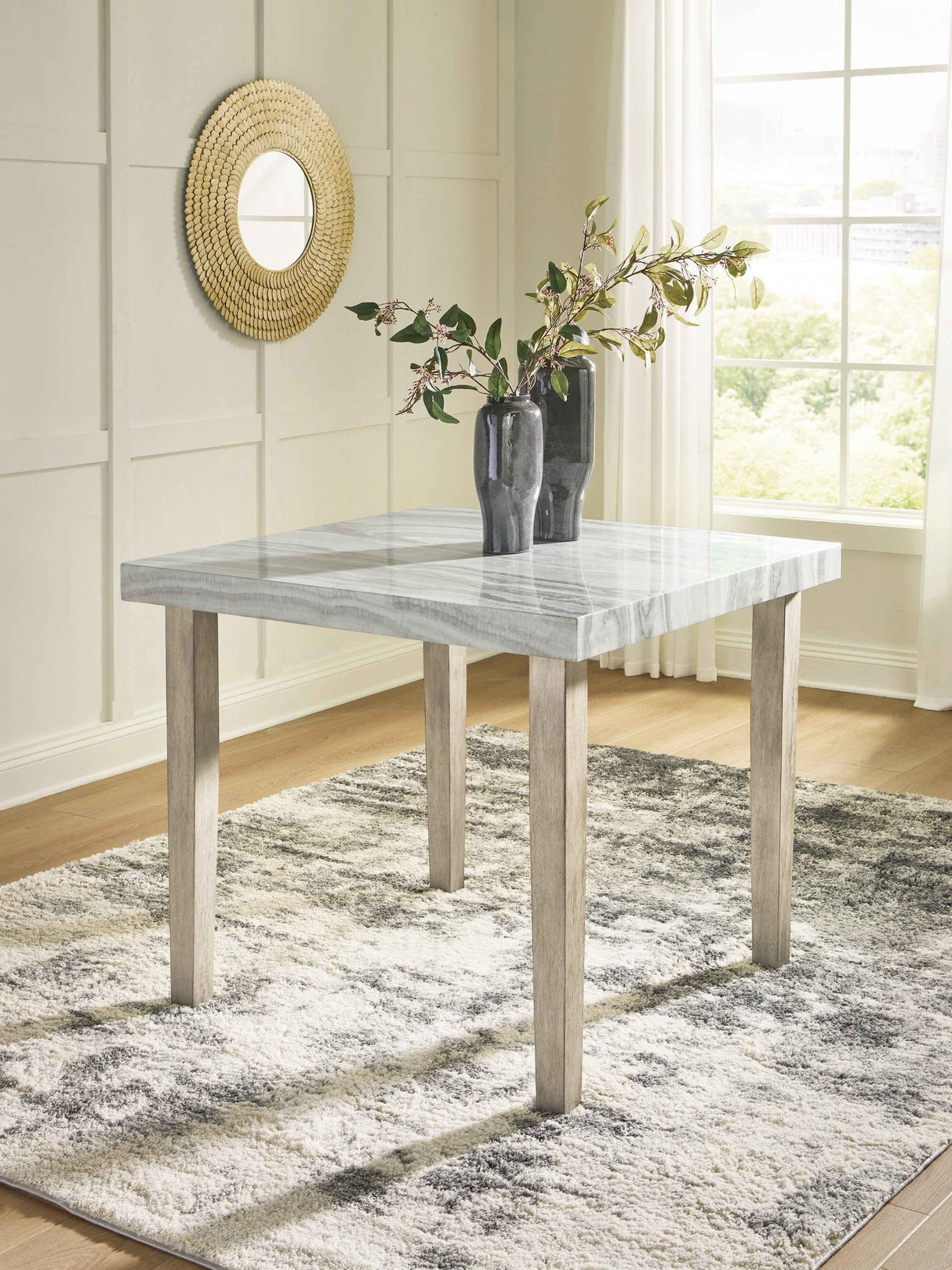 Larawyn Bisque Counter Height Dining Table by Ashley at Eve Furniture