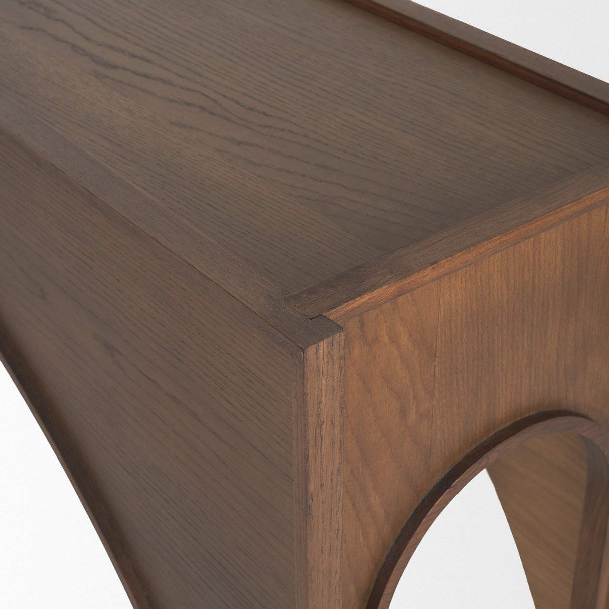 Laraya Dark Brown Wood Arched Console Table by Mercana at Eve Furniture
