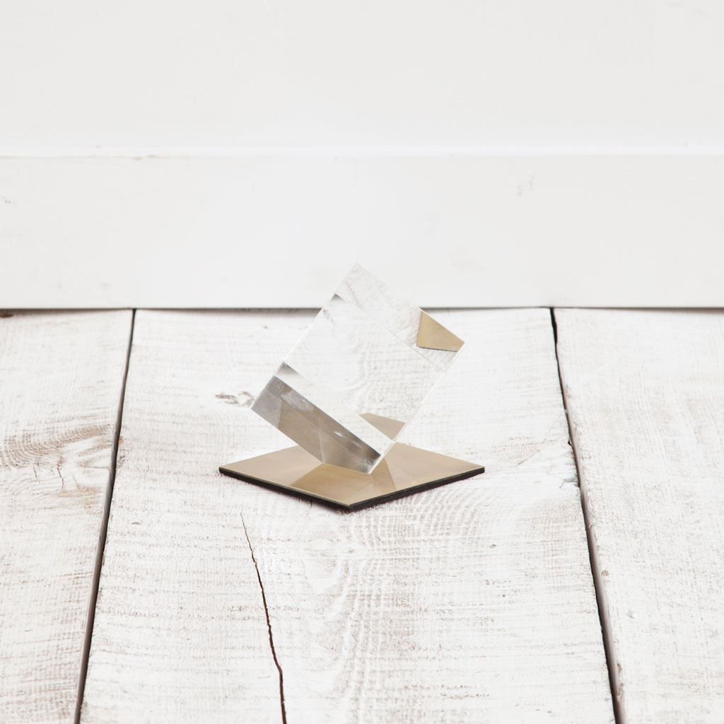 Lareina I Small 4L x 4W Clear Glass Cube by Mercana at Eve Furniture