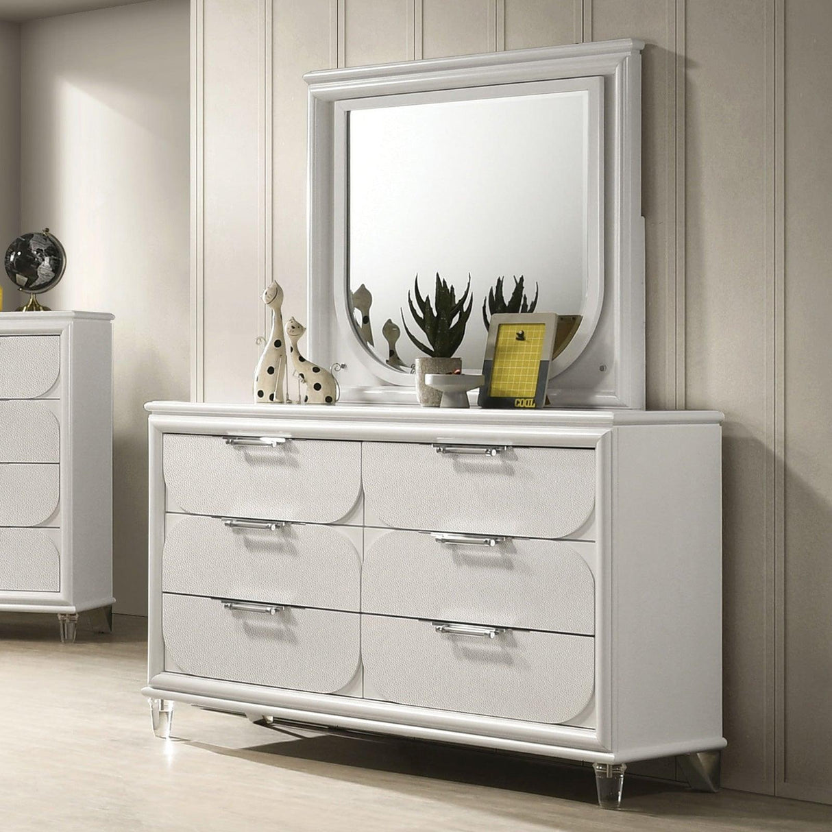 Lareina Pearl White Dresser by Furniture of America at Eve Furniture