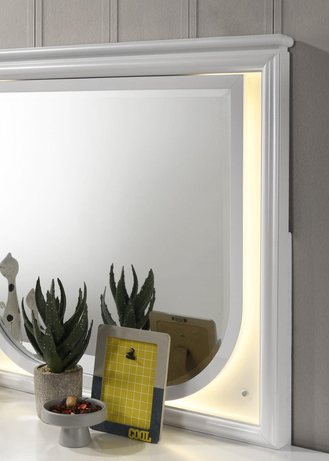 Lareina Pearl White Mirror by Furniture of America at Eve Furniture