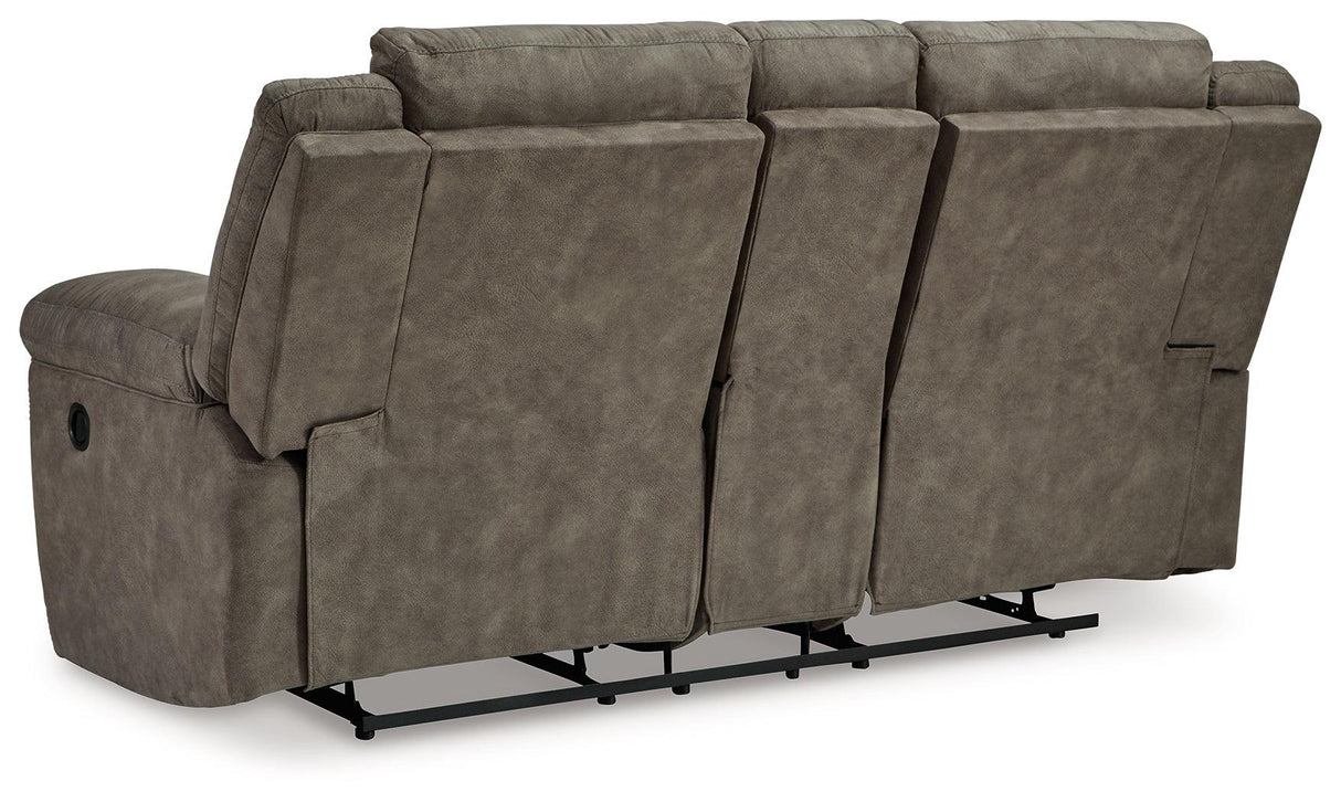 Laresview Fossil Manual Reclining Loveseat with Console by Ashley at Eve Furniture