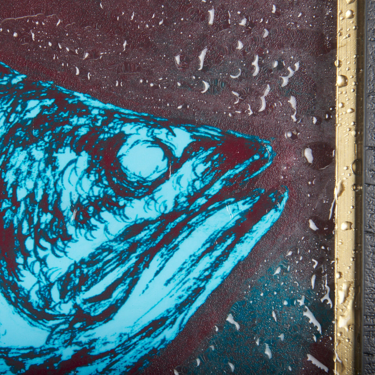 Largemouth Bass Turquoise by Mercana Studio a Hand Embellished Textured Framed Art Print by Mercana at Eve Furniture