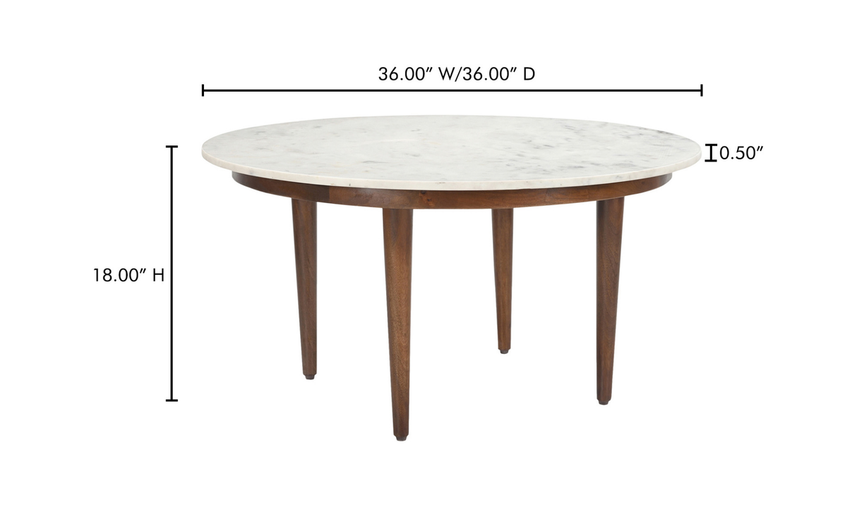 Lark Coffee Table - White Banswara by Moe's Home at Eve Furniture