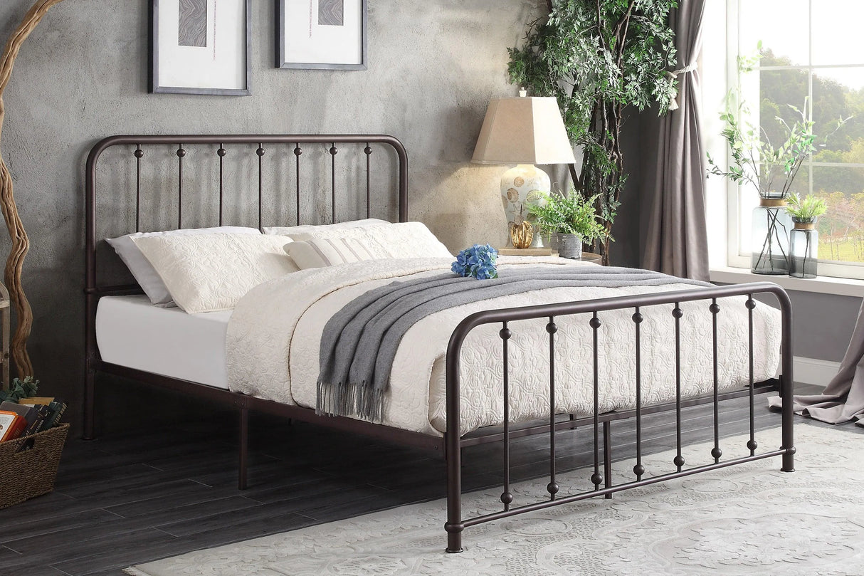 Larkspur Antique Bronze Full Metal Platform Bed by Homelegance at Eve Furniture