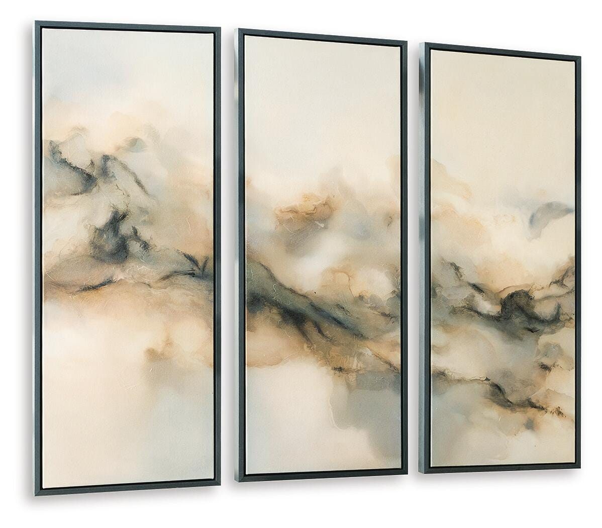 Larrondale Black/Gray/Brown Wall Art, Set of 3 by Ashley at Eve Furniture